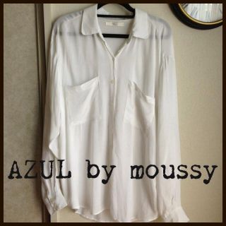 アズールバイマウジー(AZUL by moussy)のAZUL 白シャツ(シャツ/ブラウス(長袖/七分))