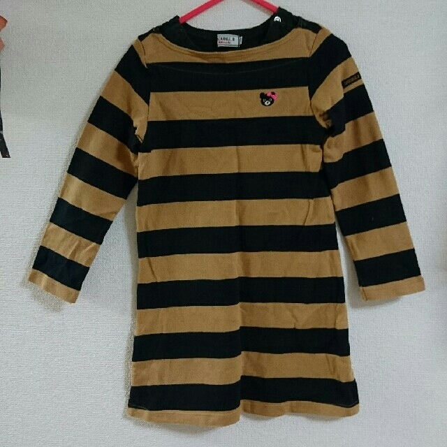 DOUBLE.B(ダブルビー)のMIKIHOUSE DOUBLE.B ボーダーワンピース 110センチ キッズ/ベビー/マタニティのキッズ服女の子用(90cm~)(ワンピース)の商品写真