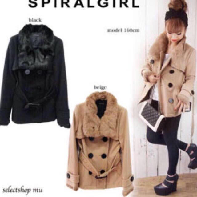 SPIRAL GIRL(スパイラルガール)のスタンドウールコート レディースのジャケット/アウター(ロングコート)の商品写真