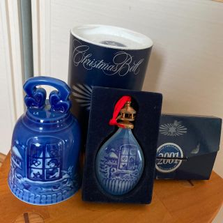 ロイヤルコペンハーゲン(ROYAL COPENHAGEN)のロイヤルコペンハーゲン　2001年クリスマスイヤーベルとイヤードロップ(置物)