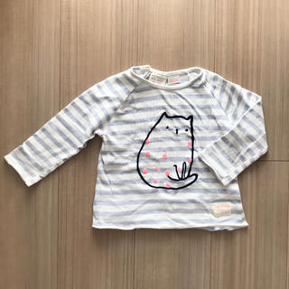 ザラキッズ(ZARA KIDS)のもい様専用 Zara baby ネコ柄ボーダー 長袖Tシャツ 12/18m(Ｔシャツ)