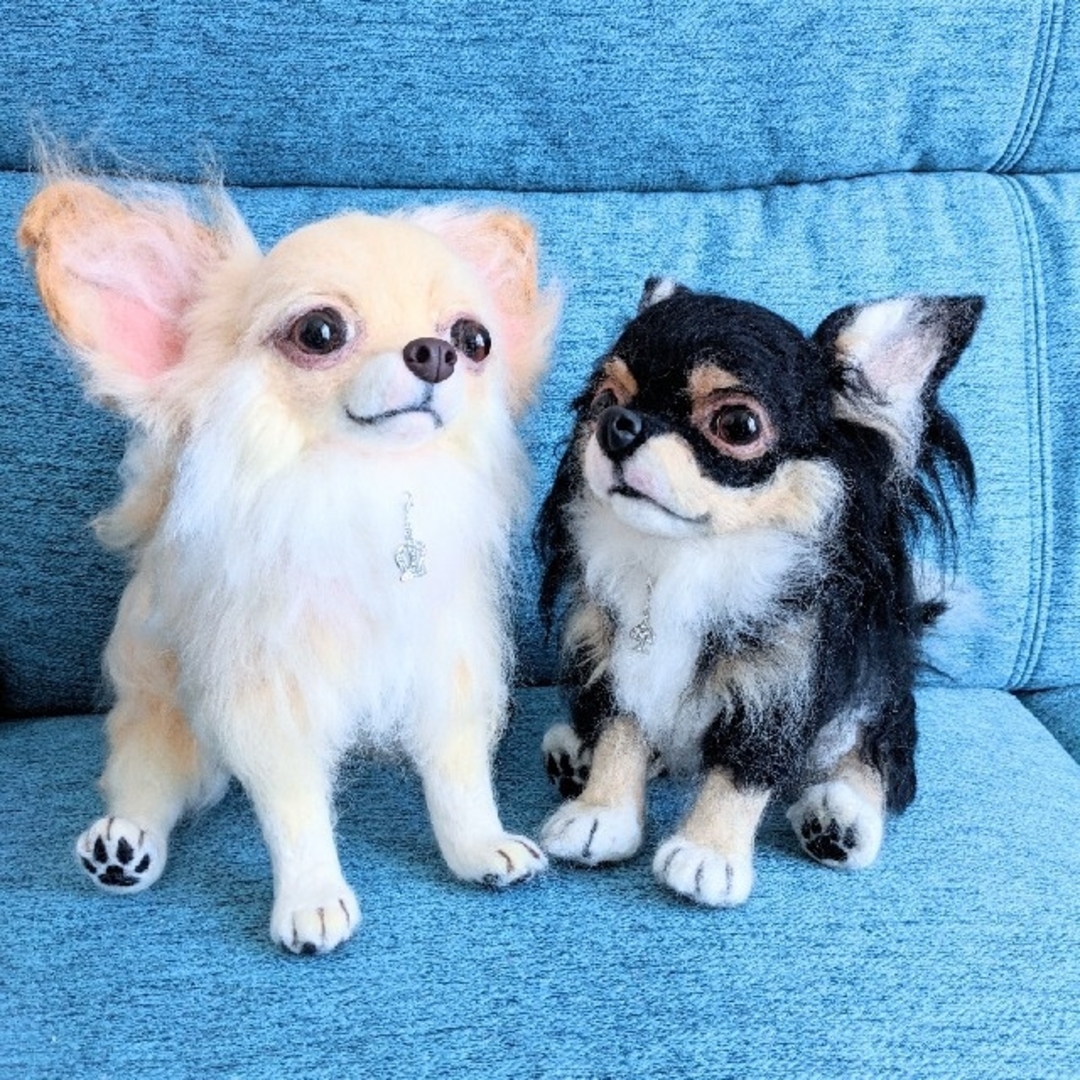 ✨💗羊毛フェルト🐶ロングコートチワワ💗犬No.00の通販 by ✨💗羊毛フェルト🐶ロングコートチワワ💗犬No.00の通販 by