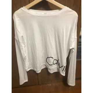 カルバンクライン(Calvin Klein)のカルバンクライン　白　シャツ　ショートたけ　ロンティ(シャツ/ブラウス(長袖/七分))