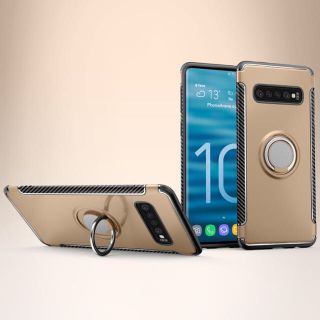 ギャラクシー(Galaxy)のかっこいいリング付き耐衝撃ケース GalaxyS10Plus ゴールド(Androidケース)