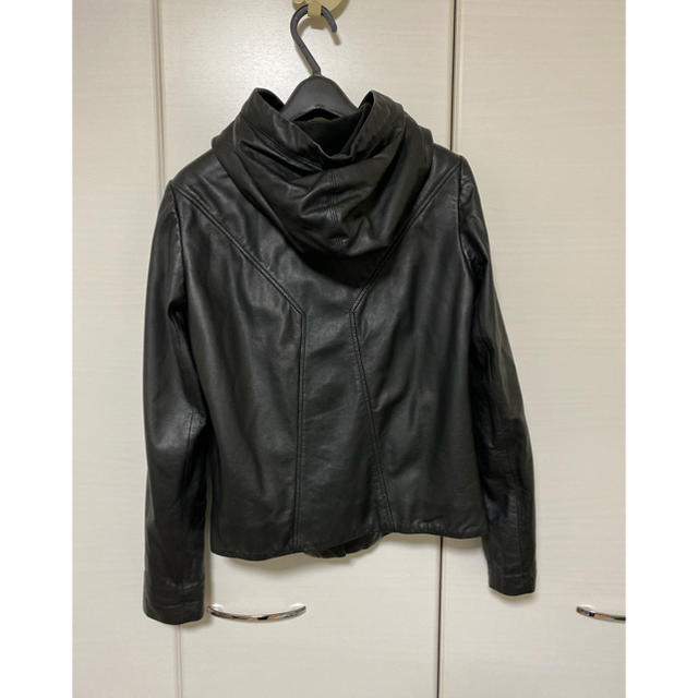 ヘルムートラング HELMUT LANG☆フード付レザーライダースジャケット