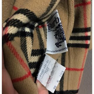 バーバリー カシミヤ混 ウール コート 黒地にノバチェック ...