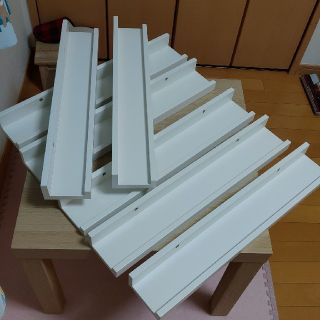 イケア(IKEA)のイケア RIBBA 55cm 壁用棚 7本 白色 ホワイト 一度使用(棚/ラック/タンス)