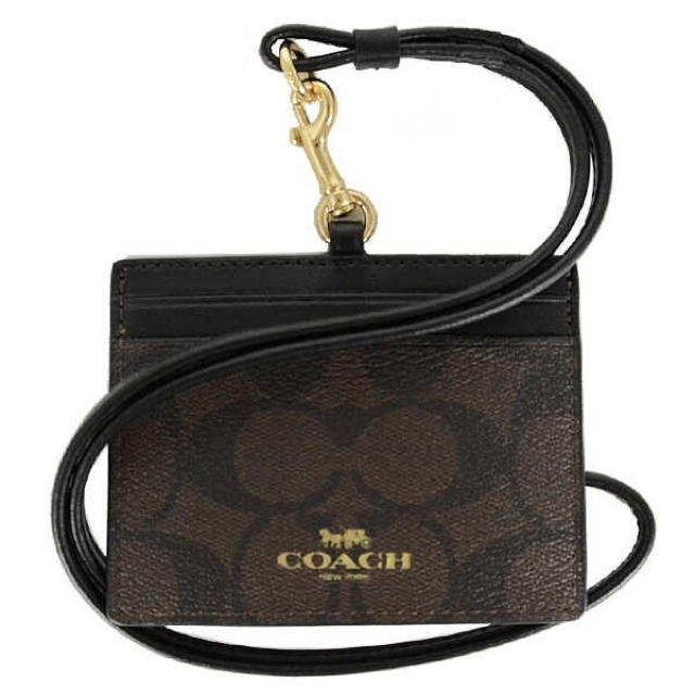 COACH(コーチ)のCOACH コーチ　ID ランヤード　F73650　ブラウン×ブラック レディースのファッション小物(パスケース/IDカードホルダー)の商品写真