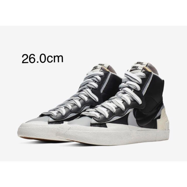 NIKE(ナイキ)のsacai × NIKE BLAZER MID BLACK  メンズの靴/シューズ(スニーカー)の商品写真