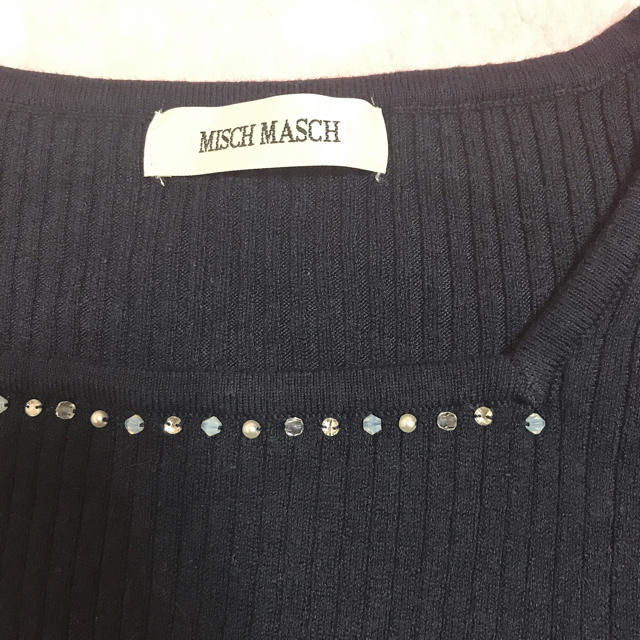 MISCH MASCH(ミッシュマッシュ)のMISCH MASCH ビジュー フレア袖 ニット レディースのトップス(ニット/セーター)の商品写真