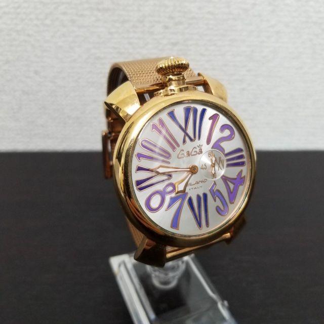 GaGa MILANO(ガガミラノ)のガガミラノ　腕時計　美品☆　46mm　ピンクゴールド メンズの時計(腕時計(アナログ))の商品写真