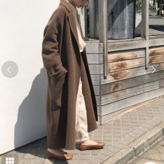 todayful チェックロングコート　38