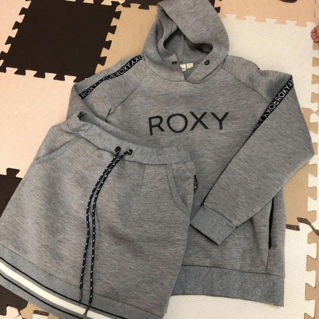 ROXY セットアップ パーカー スカートスウェット グレー ビラボン