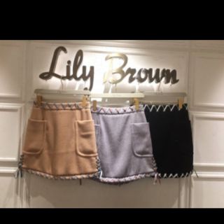 リリーブラウン(Lily Brown)のレースアップ台形スカート(ミニスカート)