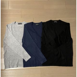 ザラ(ZARA)のZARA 薄いニット3枚セット（グレー.ネイビー.ブラック）(ニット/セーター)