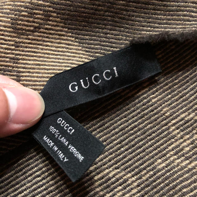 Gucci(グッチ)のGUCCI グッチ マフラー ストール モカ ベージュ メンズのファッション小物(マフラー)の商品写真