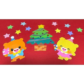 12月壁面◡̈♥︎クリスマスたのしいな♫(ラミネート)(型紙/パターン)