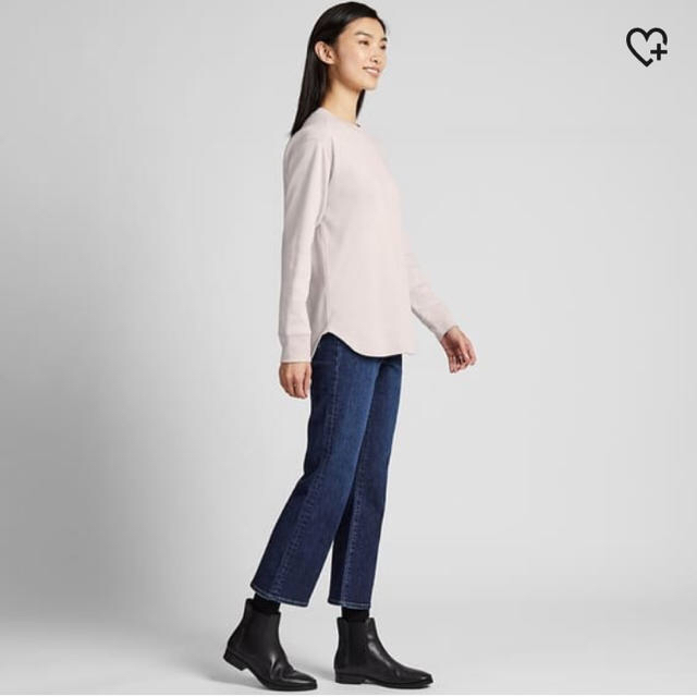 UNIQLO(ユニクロ)のコットンリブクルーネックT（長袖） レディースのトップス(Tシャツ(長袖/七分))の商品写真