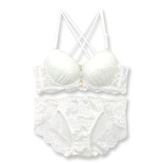 fran de lingerie♡白レースブラセット(ブラ&ショーツセット)