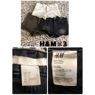 エイチアンドエム(H&M)のH&Mダメージショートジーンズ3枚セット☺︎☺︎(デニム/ジーンズ)