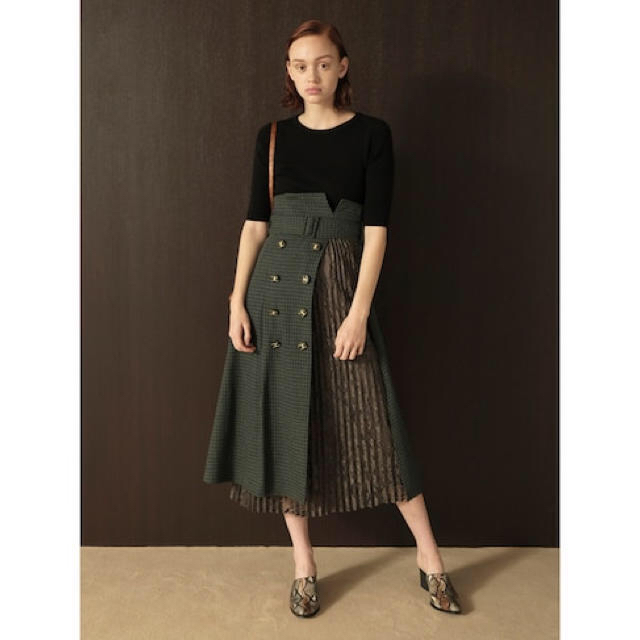 Lily Brown(リリーブラウン)の試着のみ　異素材プリーツスカート　雑誌掲載　リリーブラウン レディースのスカート(ロングスカート)の商品写真