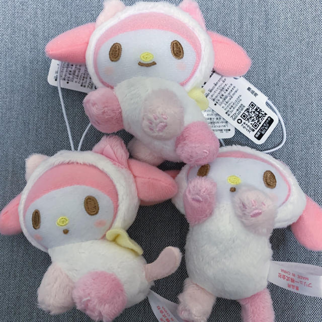 【新品】マイメロディ こねこねこ マスコット 全3種セット エンタメ/ホビーのおもちゃ/ぬいぐるみ(キャラクターグッズ)の商品写真