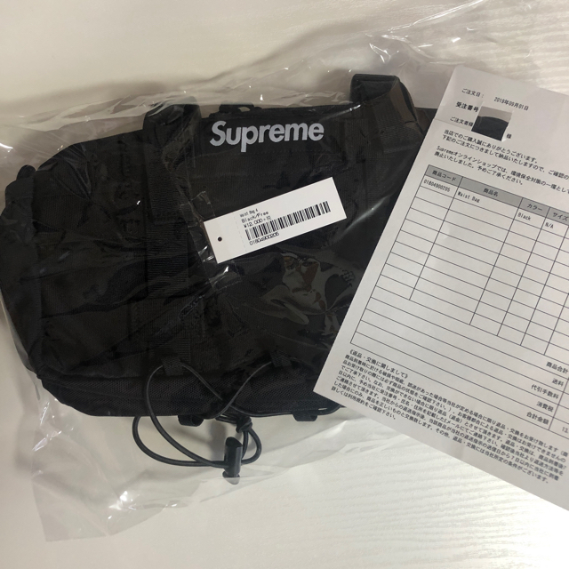 新品 19FW Supreme Waist Bag Black 黒