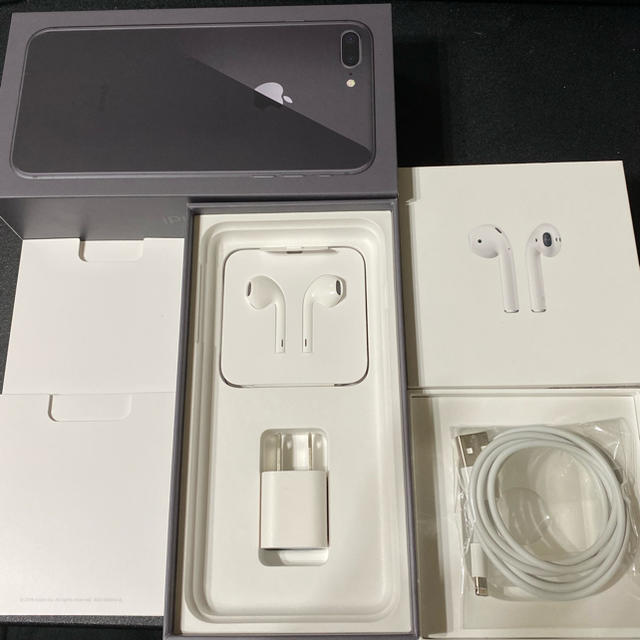 iPhone8 Plus スペースグレー 256GB AirPods - speedlb.com