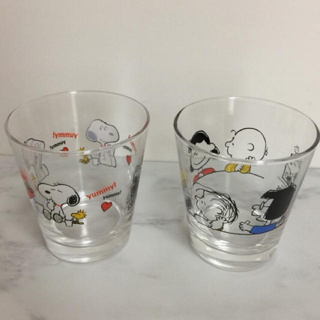 Snoopy Lawson 限定販売 スヌーピー グラス 2個セット 食器 ローソンの通販 By ショコラトルテ スヌーピーならラクマ
