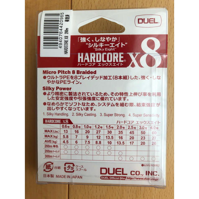 【新品未開封】DUEL ハードコア X8  0.6号 MAX5.8kg 200m スポーツ/アウトドアのフィッシング(釣り糸/ライン)の商品写真