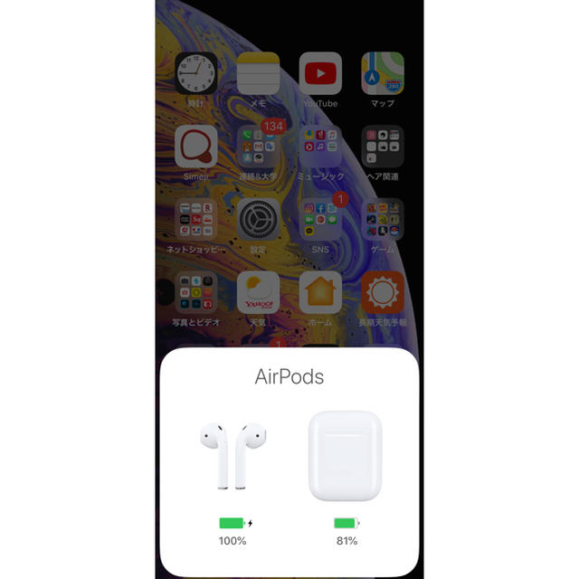 Apple(アップル)のAirPods 第二世代 ワイヤレス充電非対応 スマホ/家電/カメラのオーディオ機器(ヘッドフォン/イヤフォン)の商品写真