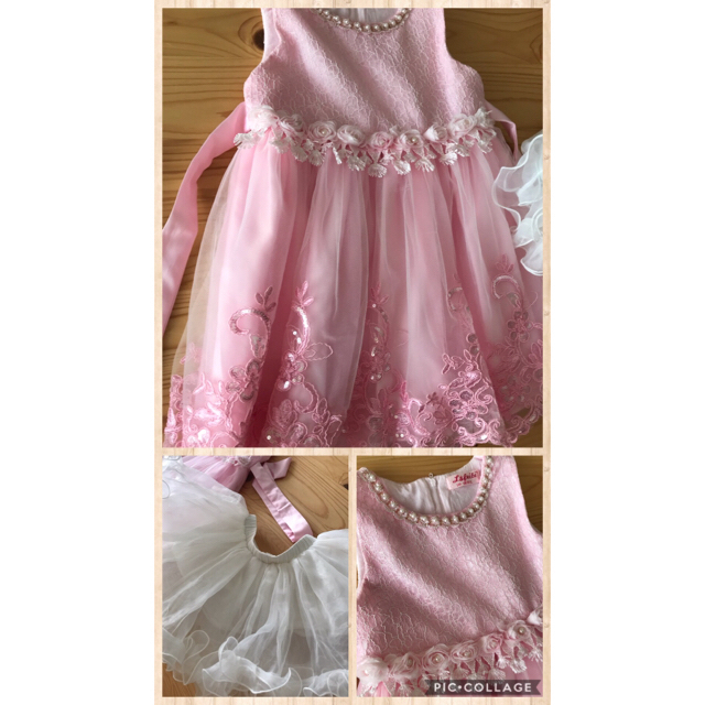 りらくまさま専用　キッズ　ドレスとパニエ　２点セット　110 キッズ/ベビー/マタニティのキッズ服女の子用(90cm~)(ドレス/フォーマル)の商品写真