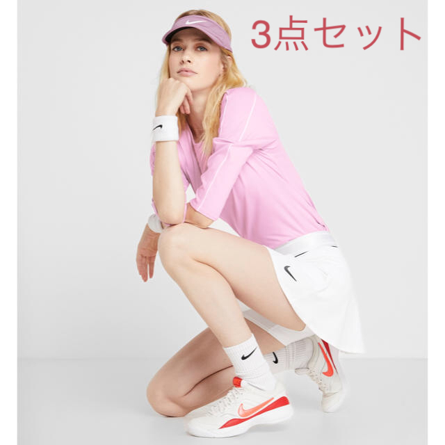 NIKE - ナイキ テニスウェア シャツ、スカート、サンバイザー3点セット