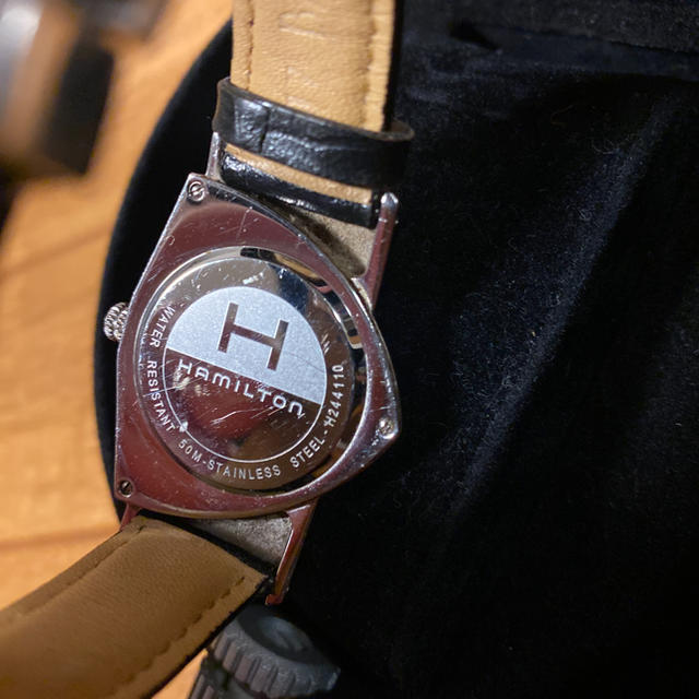 人気品! HAMILTON ベンチュラ クォーツ 電池 ブラック シルバー 黒