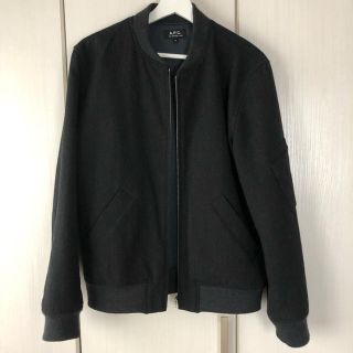 アーペーセー(A.P.C)のAPC ノーカラーブルゾン　ウールジャケット　美品(ノーカラージャケット)