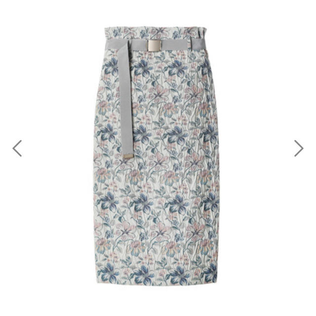 LE CIEL BLEU(ルシェルブルー)のBelted Floral Jacquard Skirt レディースのスカート(ひざ丈スカート)の商品写真