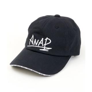 アナップキッズ(ANAP Kids)の♪新品　ANAPキッズ　ロゴラインキャップ　ブラック♪(帽子)