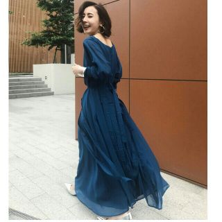 アメリヴィンテージ(Ameri VINTAGE)のアメリヴィンテージ CURTAIN LADY DRESS 美品(ロングワンピース/マキシワンピース)