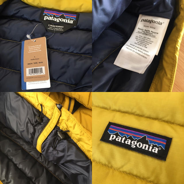 patagonia(パタゴニア)の新品 2018秋冬モデル パタゴニア ダウンセーター L イエロー ゴールド メンズのジャケット/アウター(ダウンジャケット)の商品写真