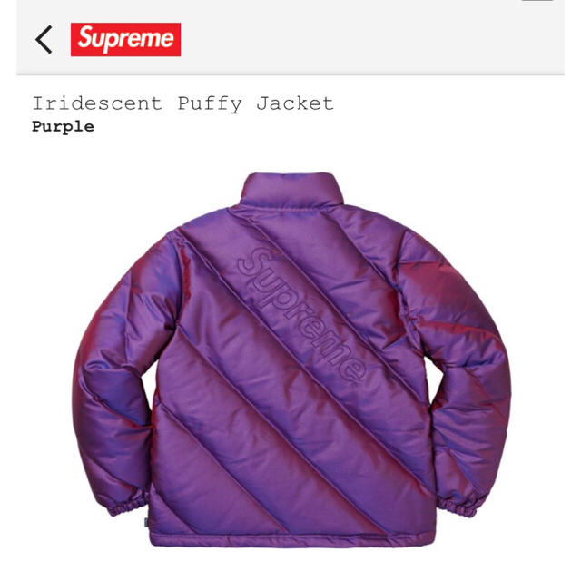 Supreme Iridescent Puffy Jacket  Msize
