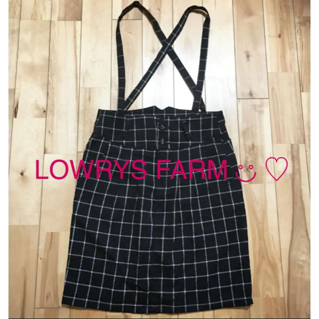 LOWRYS FARM(ローリーズファーム)のLOWRYS FARM サスペンダー付きチェックスカート レディースのスカート(ひざ丈スカート)の商品写真