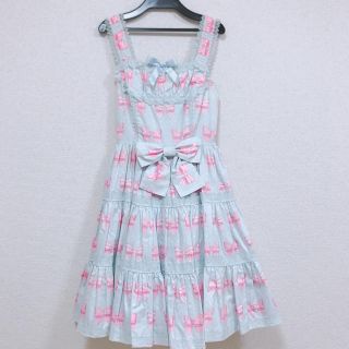 アンジェリックプリティー(Angelic Pretty)のAngelic Pretty メルヘンリボンティアードジャンパースカート(ひざ丈ワンピース)