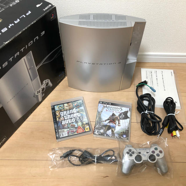 PlayStation3(プレイステーション3)のPS3 CECHH00 40GB サテンシルバー エンタメ/ホビーのゲームソフト/ゲーム機本体(家庭用ゲーム機本体)の商品写真