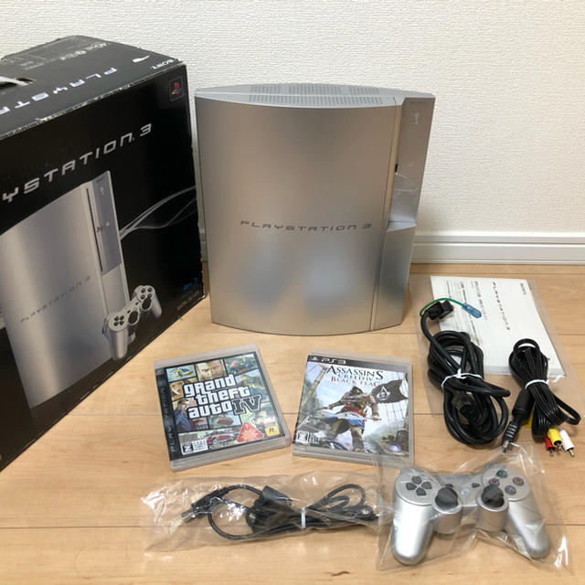 PlayStation3(プレイステーション3)のPS3 CECHH00 40GB サテンシルバー エンタメ/ホビーのゲームソフト/ゲーム機本体(家庭用ゲーム機本体)の商品写真