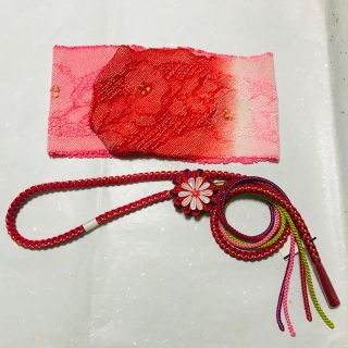 ○新品○帯揚げ帯締めセット グラデーションタイプ 帯留め付きB(振袖)