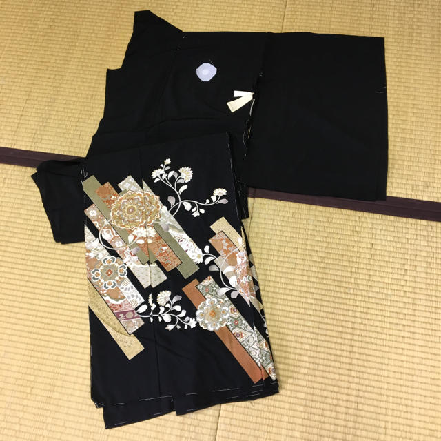 着物新品 仮絵羽 黒留袖 丹後ちりめん 正絹 着物 和服 呉服 結婚式 袋帯