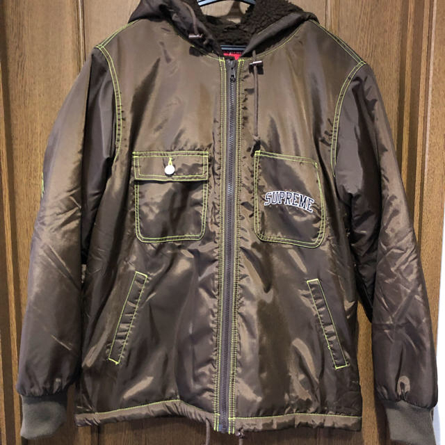 supreme lined nylon zip up jacket