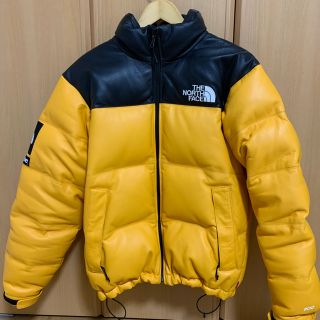 シュプリーム(Supreme)の激レアSサイズイエローレザーヌプシSUPREME×The North Face (ダウンジャケット)