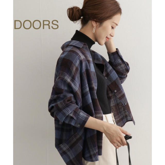 URBAN RESEARCH DOORS(アーバンリサーチドアーズ)の新品🍀今季 DOORS ウールコットンチェックワイドシャツ レディースのトップス(シャツ/ブラウス(長袖/七分))の商品写真