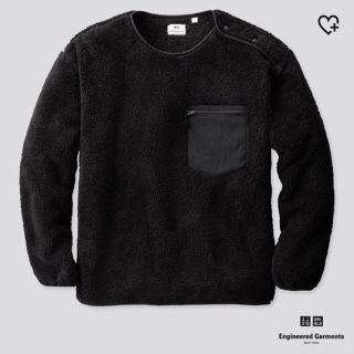 ユニクロ(UNIQLO)の【新品タグ付】ユニクロ　EGコラボ　フリースプルオーバー　黒　ブラック　XL(その他)